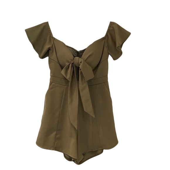 Runaway The Label Romper. Olive green. Worn once. Size XS - Picture 2 of 4